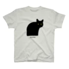 小鳥と映画館の猫背の黒猫ちゃん スタンダードTシャツ