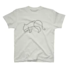 レイにーの忍び歩きシンプル黒猫 スタンダードTシャツ