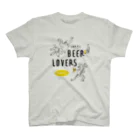 ビールとアート TM-3 Designの名画 × BEER（鳥獣戯画・すべてのビール好きのために）黒線画 スタンダードTシャツ