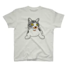 猫ねむりzzz..のサバ白の鼻ブチ猫ちゃん スタンダードTシャツ