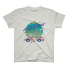 DUBPOPNITEANDMOREのDUBPOPNITE09 colored-blue logo スタンダードTシャツ