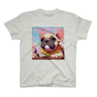 furebuhi　clubの桜舞うFrench　bulldog Regular Fit T-Shirt