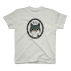 サバ白雑種猫のなめこちゃん屋のなめこちゃんTシャツ(肖像画/白黒) Regular Fit T-Shirt