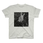 rabbit & bunniesのウサギ（モノクロ） スタンダードTシャツ