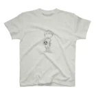 cumincuminのサッカーボールと少年(モノクロ) スタンダードTシャツ