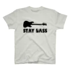 ベース会ONLINE SHOPのSTAY BASS（ブラック） Regular Fit T-Shirt