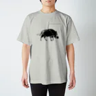 Jun saitoのモノクロ 腹ペコ猪腹宇宙 Regular Fit T-Shirt