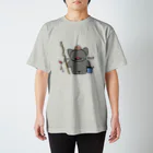 油 虫太郎の釣りキチなまずネコTシャツ スタンダードTシャツ