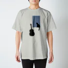 neko-neko-nekoの猫とギター (雨) 티셔츠