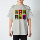 aoinekoLEO Joulupukkiのレオ６カラープリント-Tシャツ Regular Fit T-Shirt