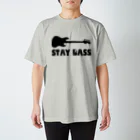 ベース会ONLINE SHOPのSTAY BASS（ブラック） Regular Fit T-Shirt