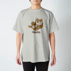 しばじるしデザインの寝ころび柴犬 Regular Fit T-Shirt