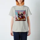 furebuhi　clubの桜舞うFrench　bulldog Regular Fit T-Shirt