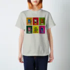 aoinekoLEO Joulupukkiのレオ６カラープリント-Tシャツ Regular Fit T-Shirt