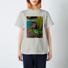 にゃっく -NecoKnickKnack-の空降街猫Tシャツ(背面円形) Regular Fit T-Shirt