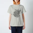 PygmyCat　suzuri店のPygmyCat(黒線ver) Regular Fit T-Shirt