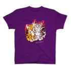 mofuwaのLEOPARD TWINS(dark colors) Regular Fit T-Shirt