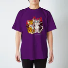 mofuwaのLEOPARD TWINS(dark colors) Regular Fit T-Shirt
