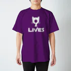 9LIVES 猫たちの王国の9LIVES logo white スタンダードTシャツ