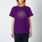 💖宇宙整体♪🌈♪こころからだチャンネル♪💖の母星回帰曼荼羅　violet  Green gradation Regular Fit T-Shirt