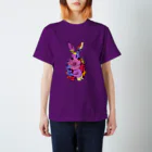 カラスネコの花ウサギ Regular Fit T-Shirt