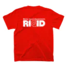 リジット・モータースポーツのRIGID前後白ロゴ Regular Fit T-Shirtの裏面
