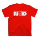 リジット・モータースポーツのRIGID前後白ロゴ スタンダードTシャツの裏面