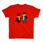 Lapis SHOPの黒猫夫婦のお買い物 スタンダードTシャツ