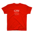 のびのび人間関係！【ご相談バラエティPodcast】公式グッズのGSWロゴ　ver.1（赤+？用！） スタンダードTシャツ