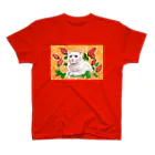 Ａｔｅｌｉｅｒ　Ｈｅｕｒｅｕｘの花と猫〈ストロベリーキャンドル〉 Regular Fit T-Shirt