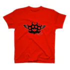 Ruuka SpikaのRyoku-Knuckle devil b-red Regular Fit T-Shirt