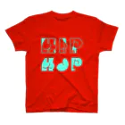 SANKAKU DESIGN STOREのHAPPY ASS HIP HOP! ネオンブルー スタンダードTシャツ