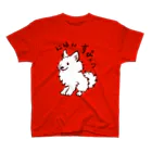 Chiyo.Wan(🐕🕊️のお店)の筆書　日本スピッツ　(薄墨カラーVer.) Regular Fit T-Shirt