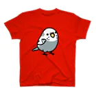 Cody the LovebirdのChubby Bird セキセイインコ　グレー　女の子 スタンダードTシャツ