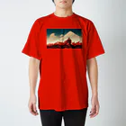 変なAIばっかのＴシャツ屋さんの富士と巨人。AI北斎 スタンダードTシャツ