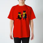 Lapis SHOPの黒猫夫婦のお買い物 Regular Fit T-Shirt
