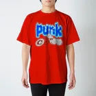 【12moonMonstarＺ】トゥエルブムーンモンスターズのパンク&バイク  灰色×青 Regular Fit T-Shirt