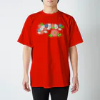 Tender time for OsyatoのStained glass flowers　～side～ Regular Fit T-Shirt