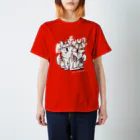 mofuwaのWOLF BROS(red) Regular Fit T-Shirt