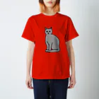 シュールショックのじっと見つめる猫 スタンダードTシャツ