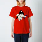 愉快レトロ雑貨屋★39太郎のバトンタッチ猫★ぽんちゃん(青組) Regular Fit T-Shirt