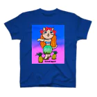 紫キャベツのかわいいハワイの　フラダンスキャット スタンダードTシャツ