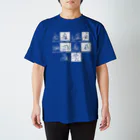 もびのりショップのgiga_cycling_grid_blue Regular Fit T-Shirt