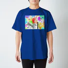 🤍一ノ瀬 彩 🐇⸒⸒ suzuri支店🤍のゆめかわアニマル:星【犬猫鳥兎】 Regular Fit T-Shirt