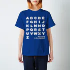 PyriteDesignの26 letters in the alphabet【Tshirt】【Design Color : White】【Design Print : Front スタンダードTシャツ