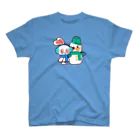 レタ(LETA)のぽっぷらうさぎ(冬と雪だるま) スタンダードTシャツ