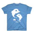 LIGHT HOUSE with DOLPHINのマガタマイルカ(ジャンプ)・白 Regular Fit T-Shirt