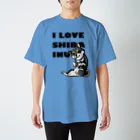 真希ナルセ（マキナル）のI LOVE SHIBA INU（新バージョン・黒柴） スタンダードTシャツ