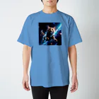 黒猫ファブリックの宇宙のキジトラ Regular Fit T-Shirt