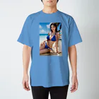レールファン&スピリチュアルアイテムショップのＡＩ美女と海へ スタンダードTシャツ